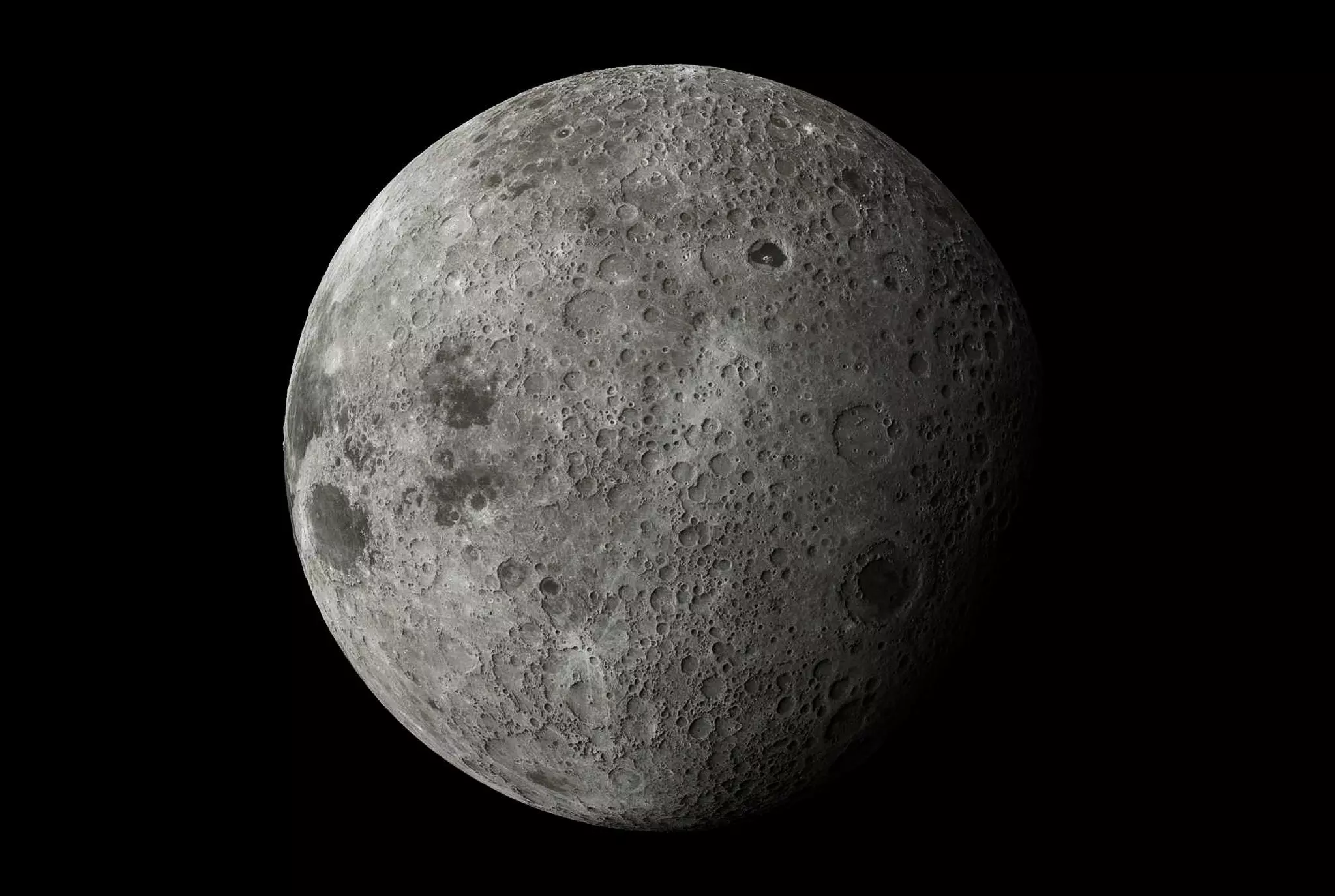 A large rock formation in the middle of nowhere Moon Low-poly 3D model_0