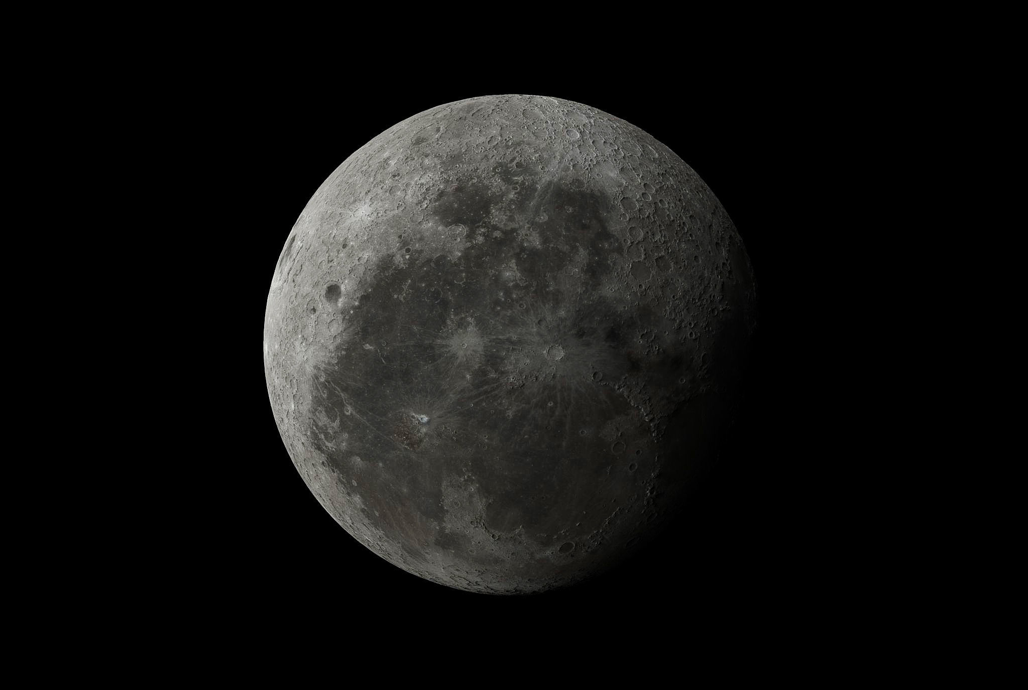 A large rock formation in the middle of nowhere Moon Low-poly 3D model_6