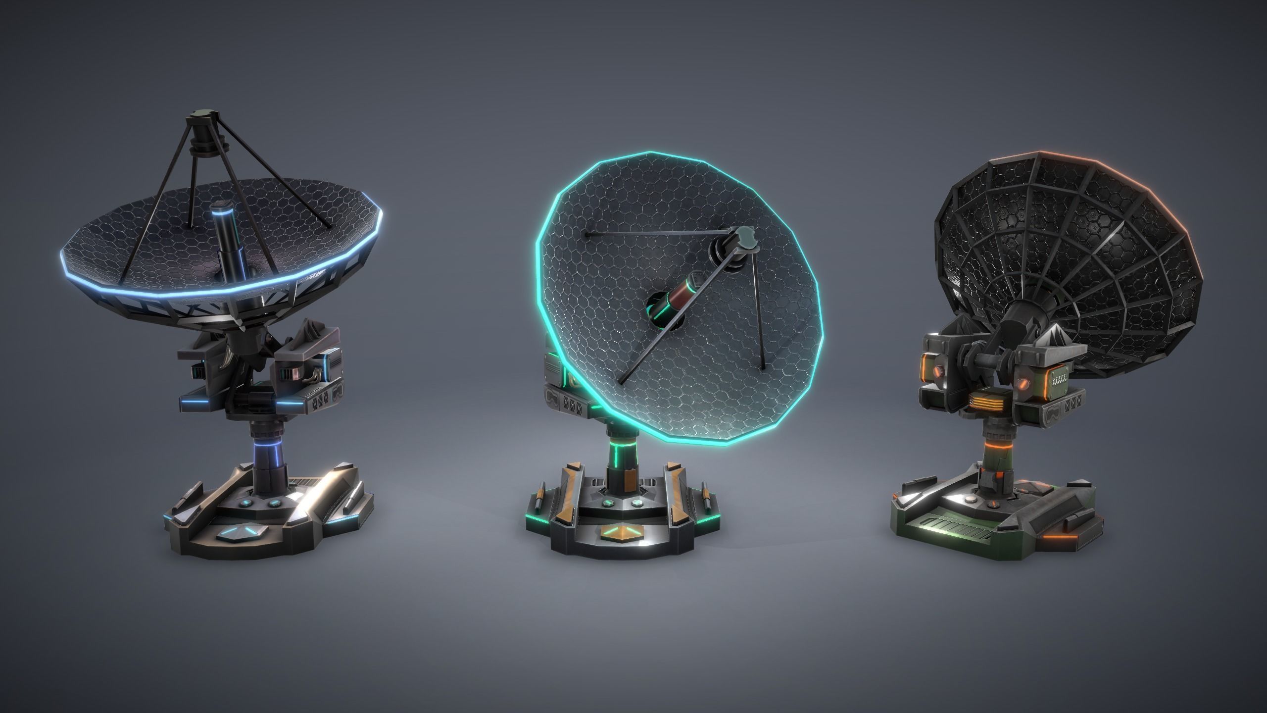 Tower Defence Sci-Fi Turrets Pack Low-poly 3D model_9