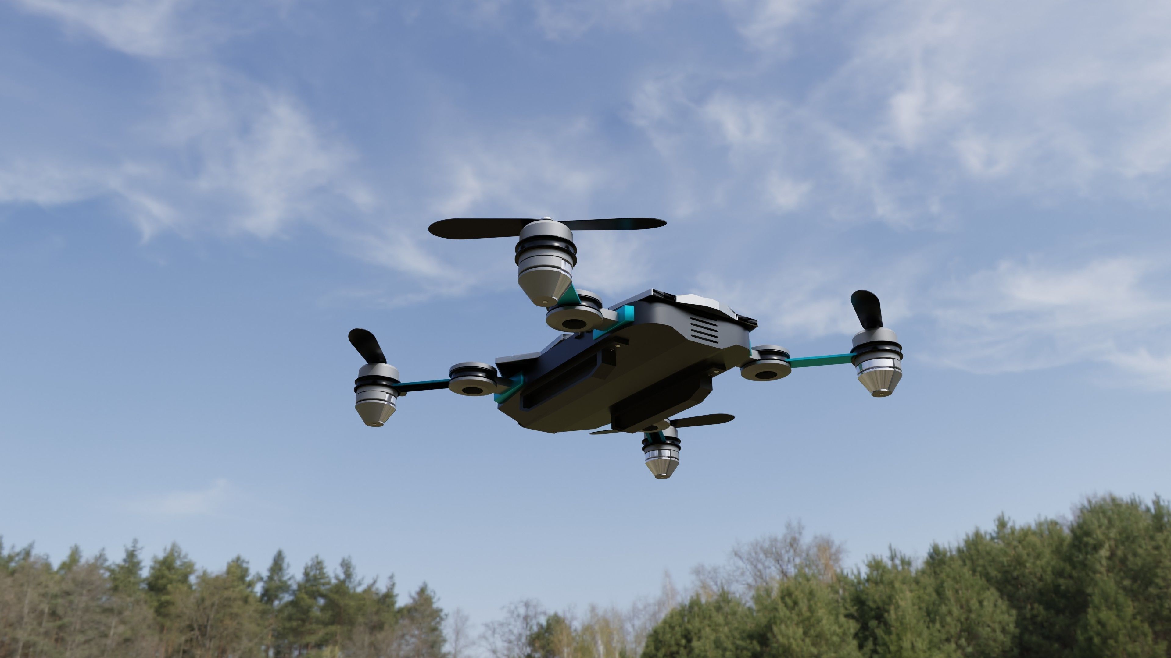 Drone Quadrocopter 3D model_1