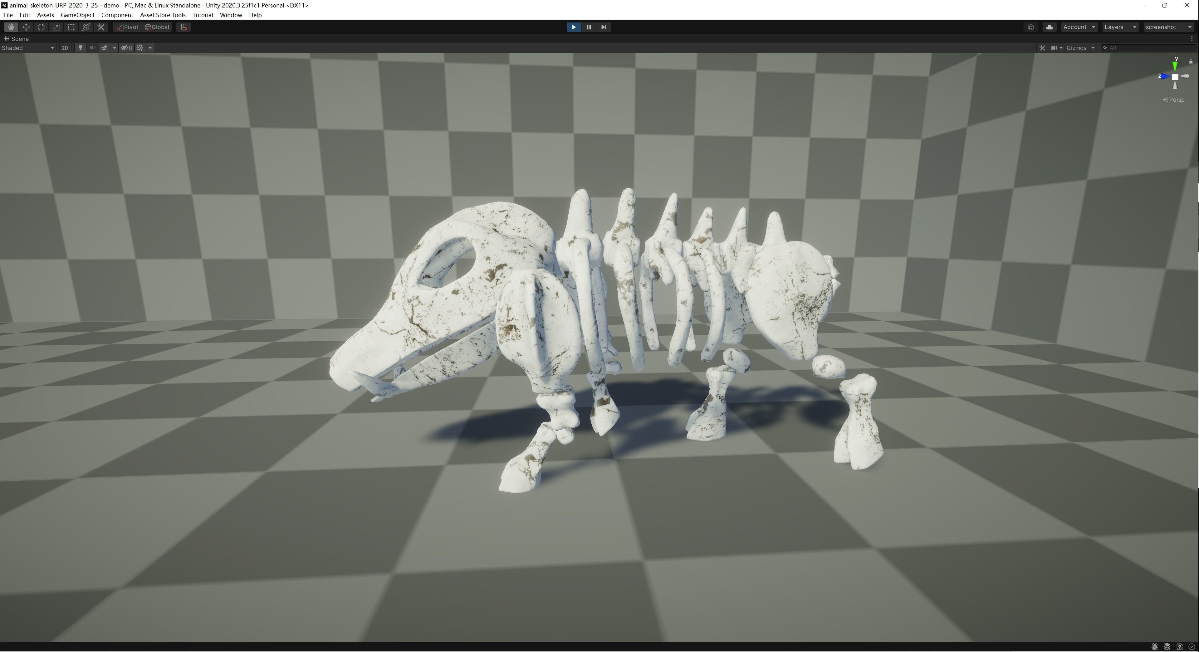 Boar Skeleton Low-poly 3D model_6