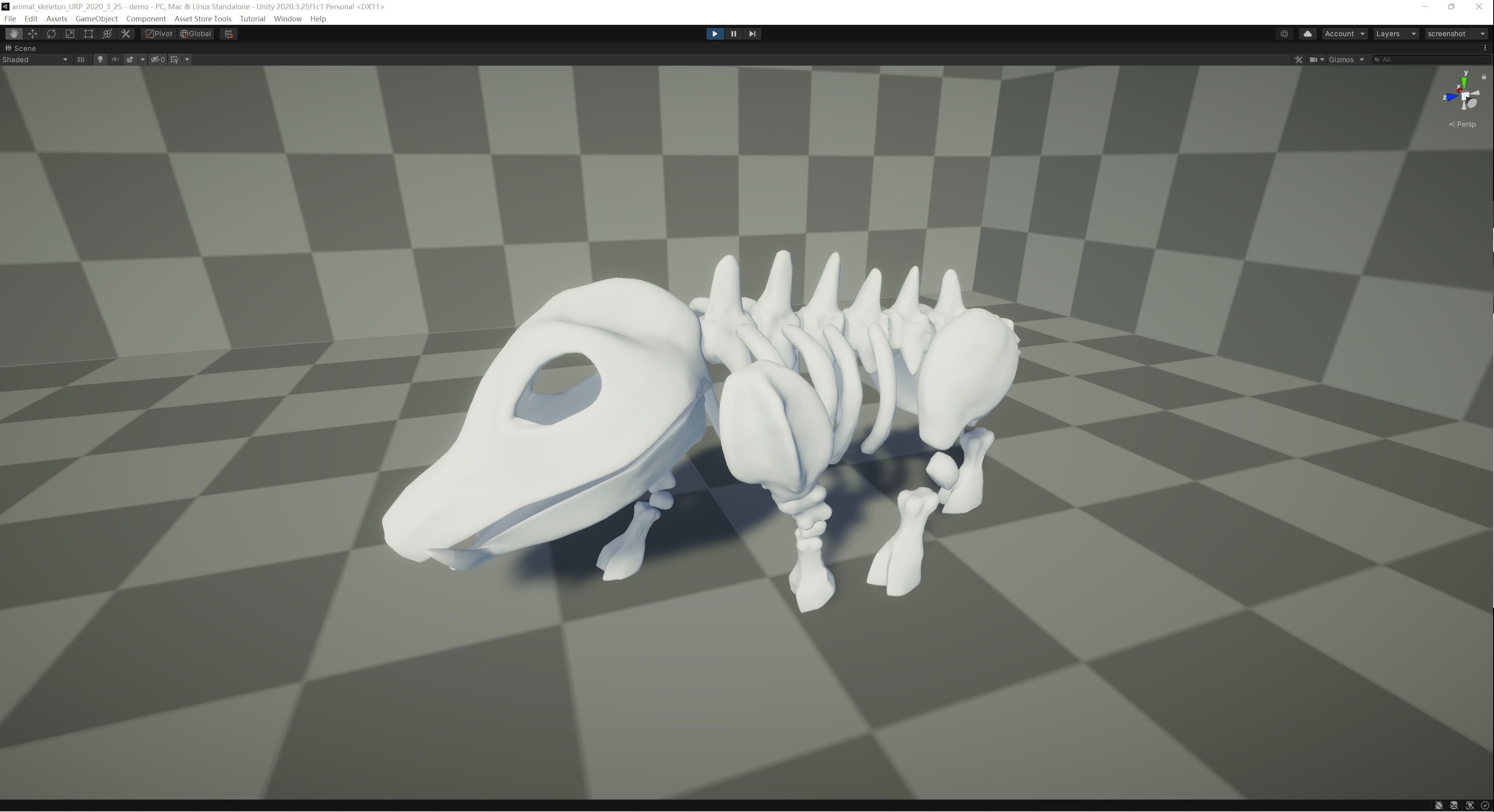 Boar Skeleton Low-poly 3D model_4