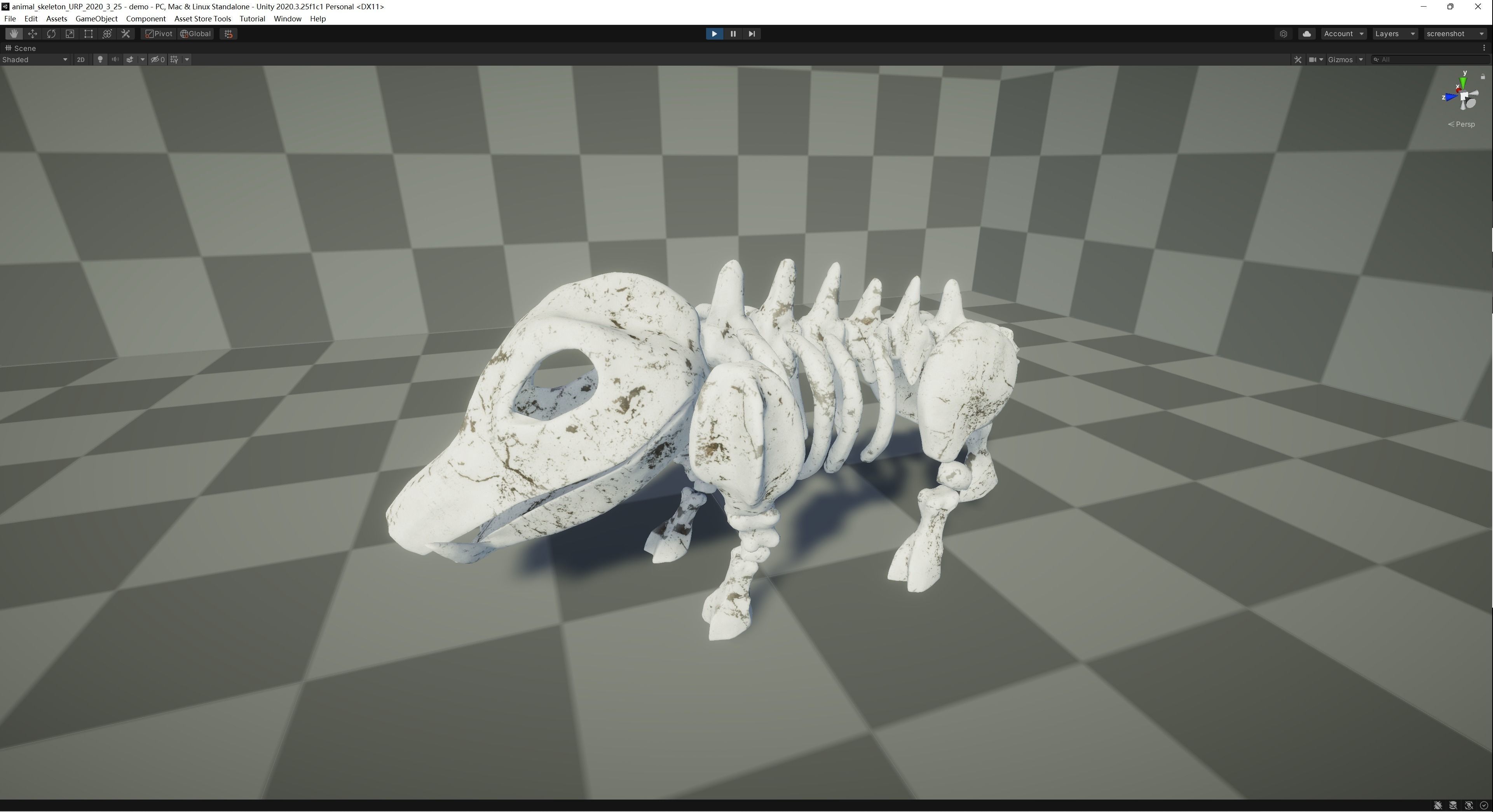 Boar Skeleton Low-poly 3D model_2