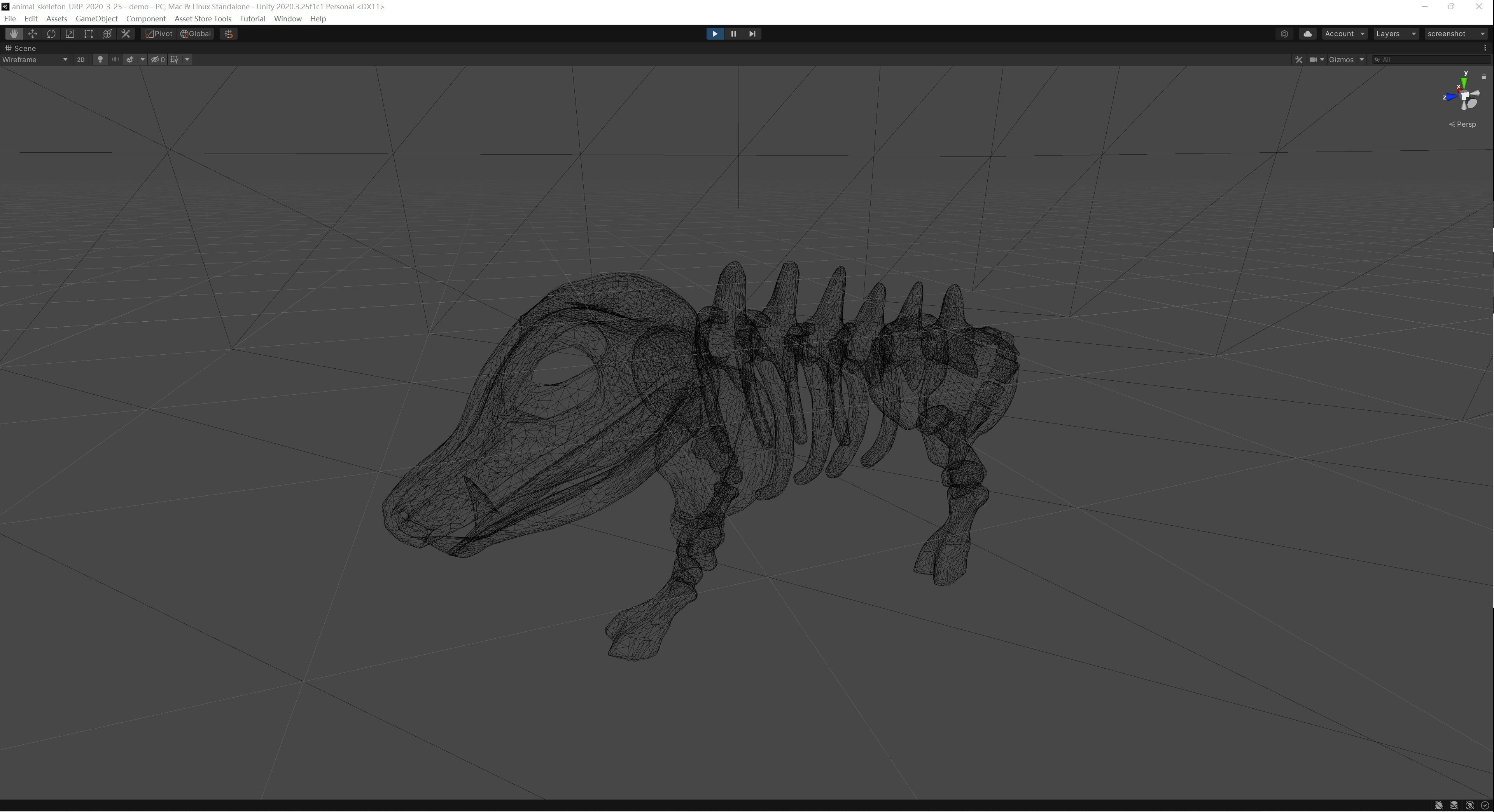 Boar Skeleton Low-poly 3D model_5