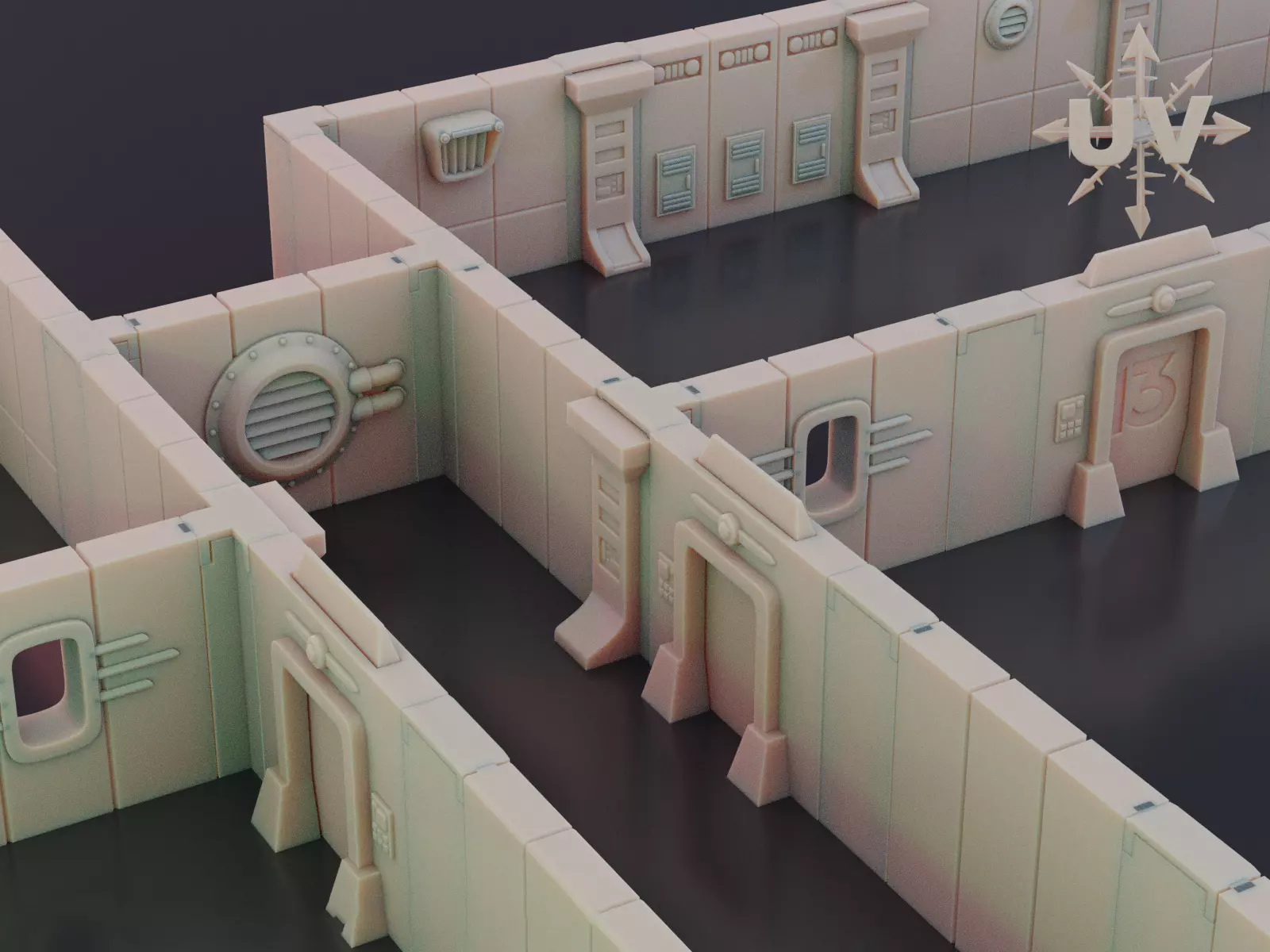 modular vault terrain 3D print model_0