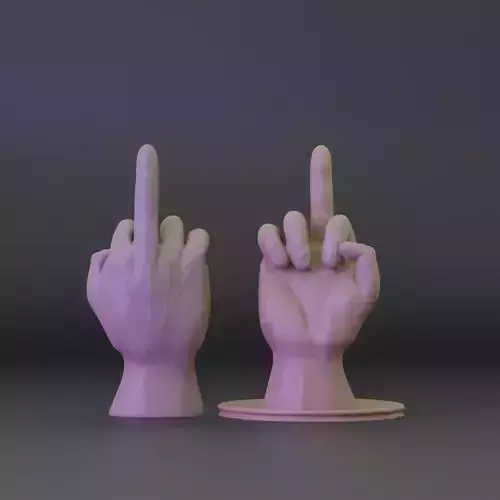 Middlefinger hand gesture for 3D prints 3D print model