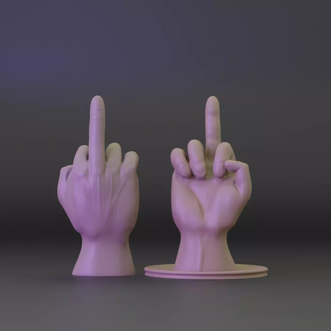 Middlefinger hand gesture for 3D prints 3D print model_0