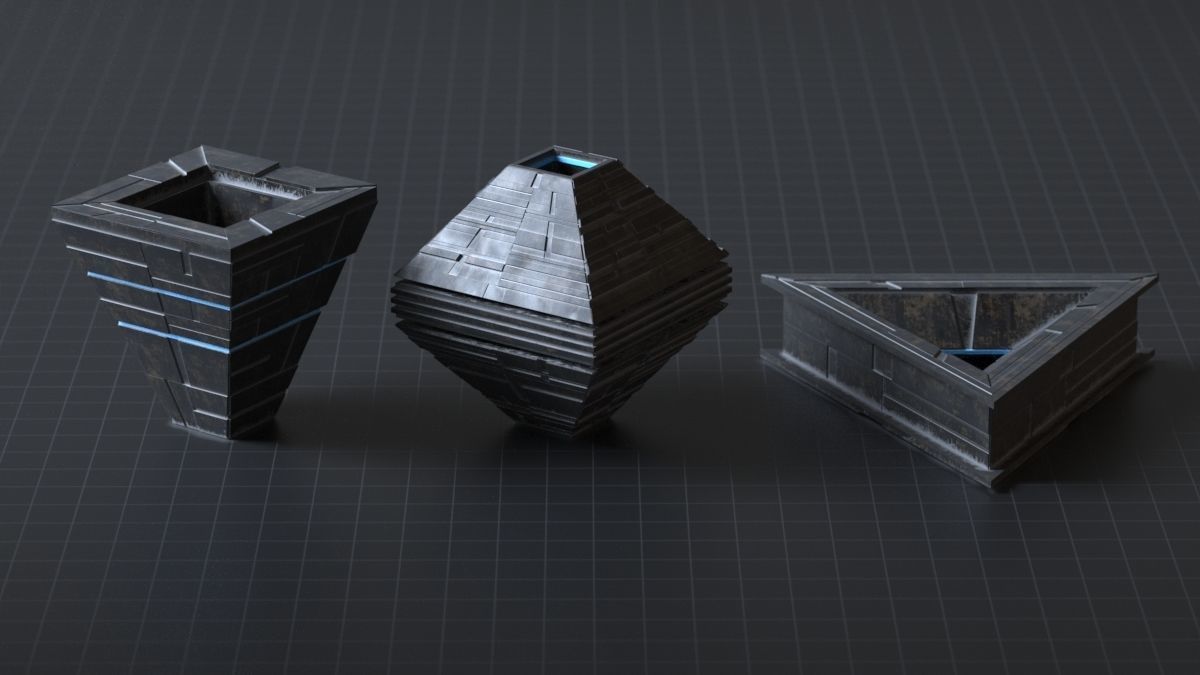 Sci-fi Pack Base Mesh Low-poly 3D model_5