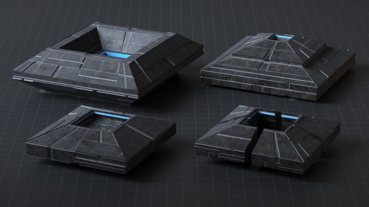 Sci-fi Pack Base Mesh Low-poly 3D model_2