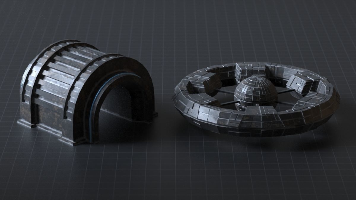 Sci-fi Pack Base Mesh Low-poly 3D model_8