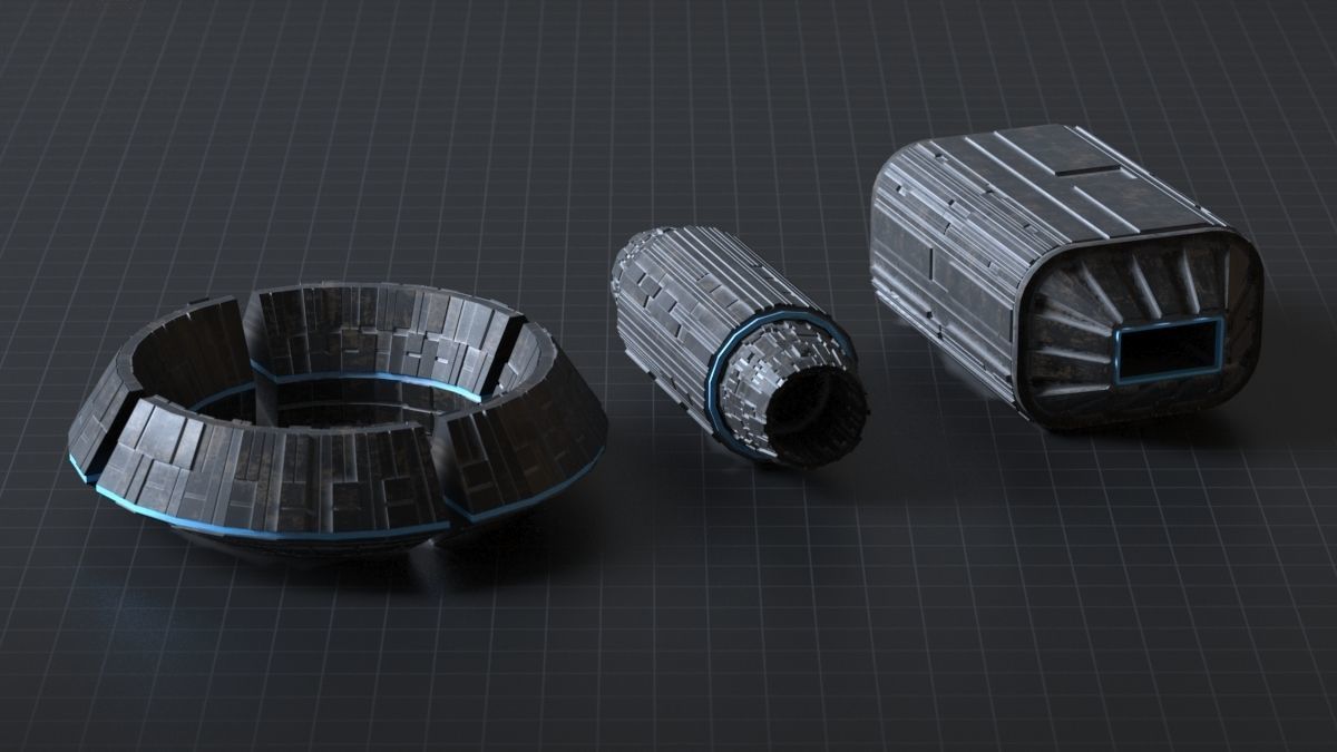 Sci-fi Pack Base Mesh Low-poly 3D model_3