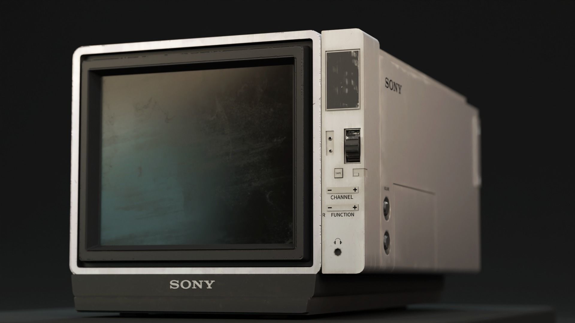 Retro Portable SONY TV Free low-poly 3D model_2