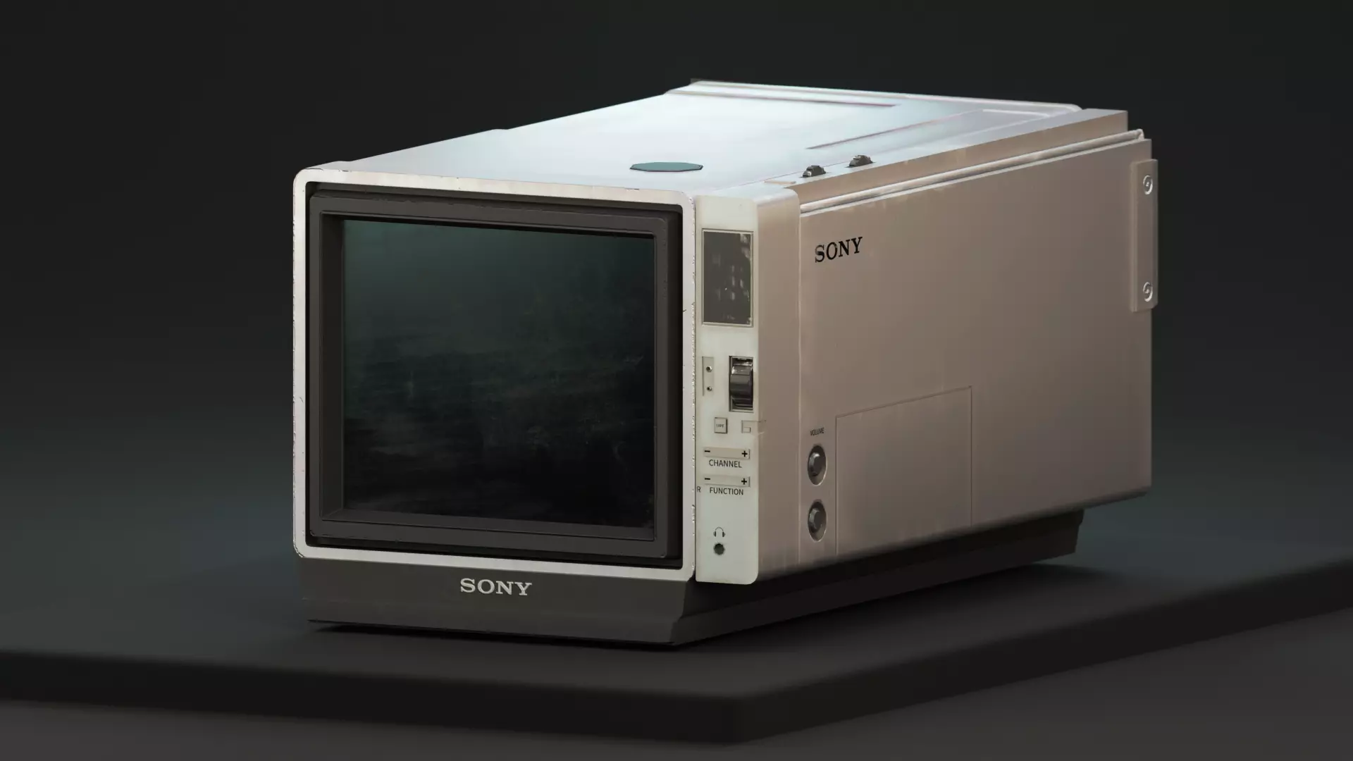 Retro Portable SONY TV Free low-poly 3D model_0