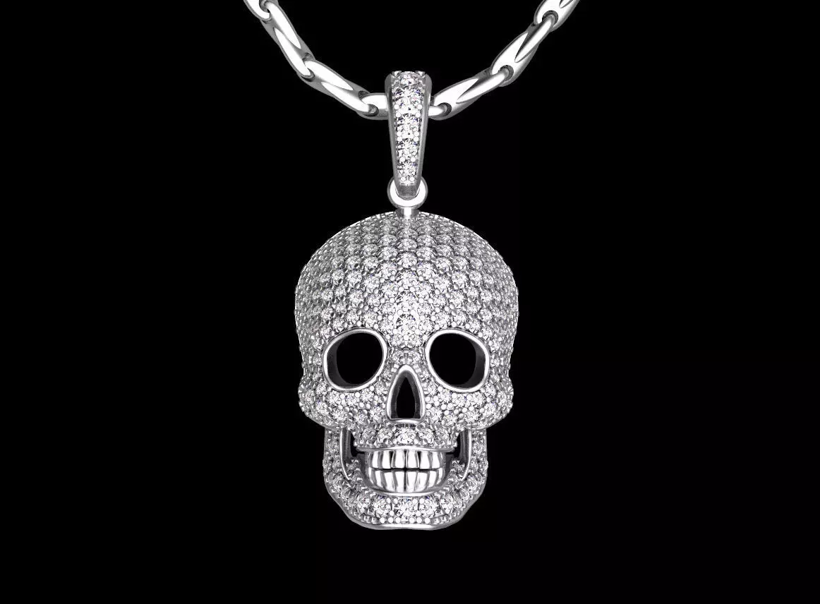 pendant scull 3D print model_0