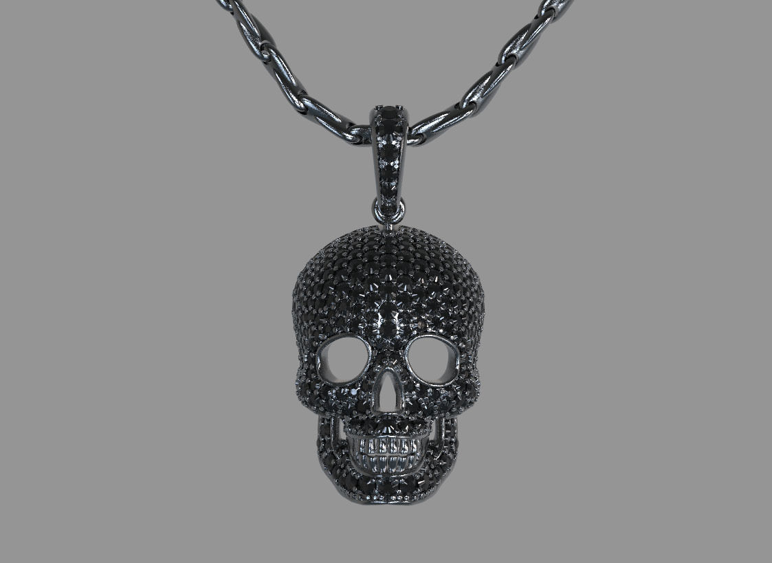 pendant scull 3D print model_12