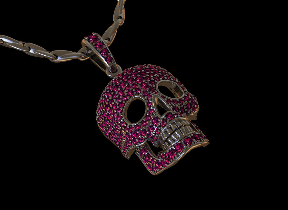 pendant scull 3D print model_40
