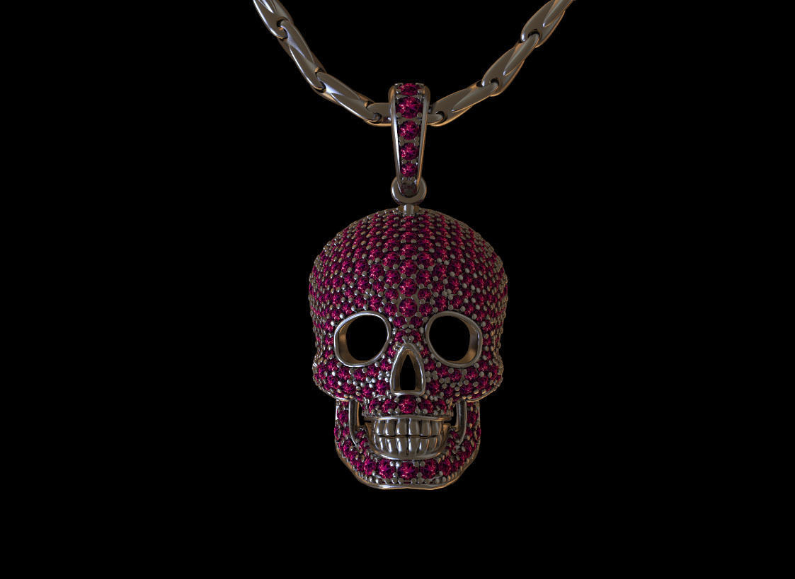pendant scull 3D print model_38