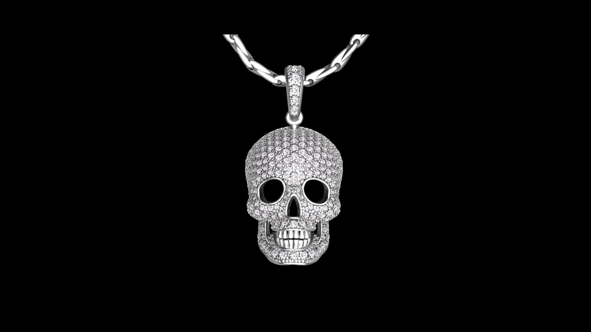 pendant scull 3D print model_13