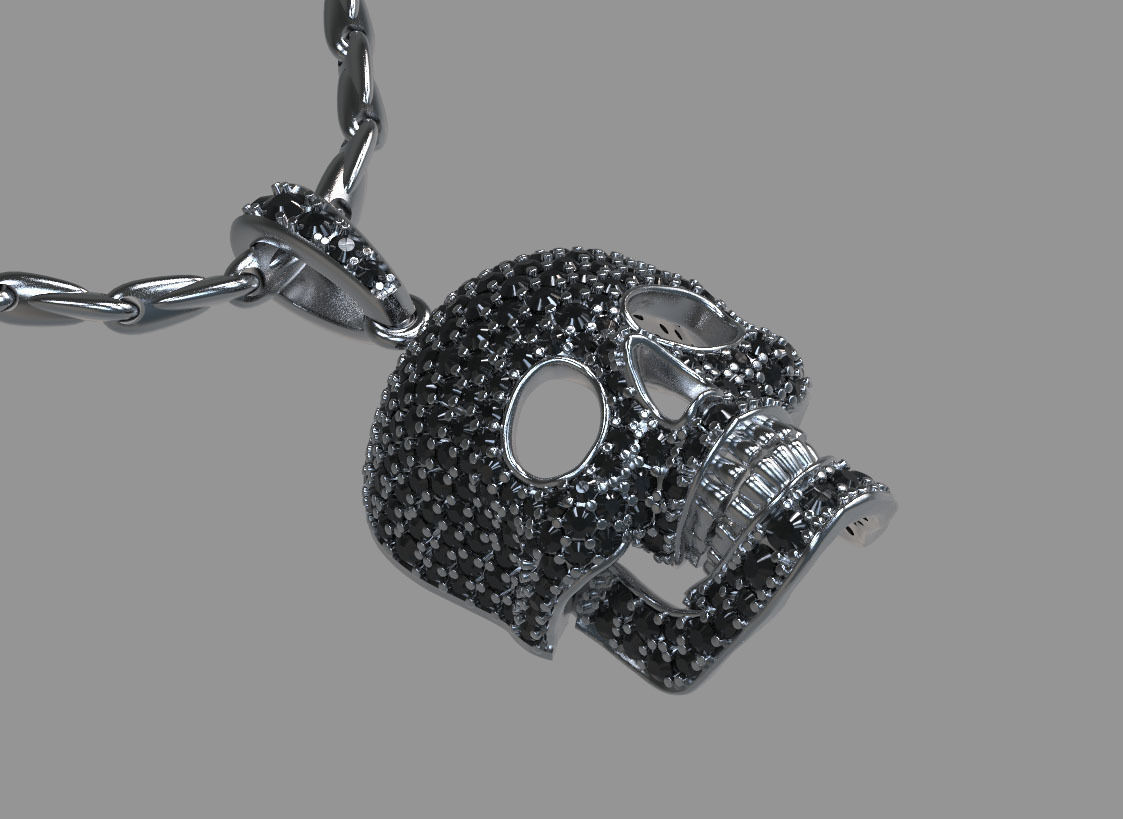 pendant scull 3D print model_37
