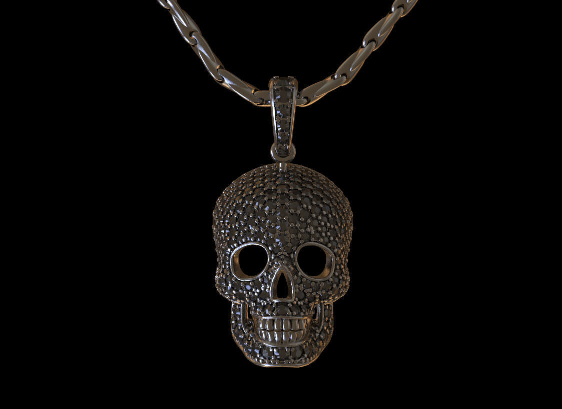 pendant scull 3D print model_29