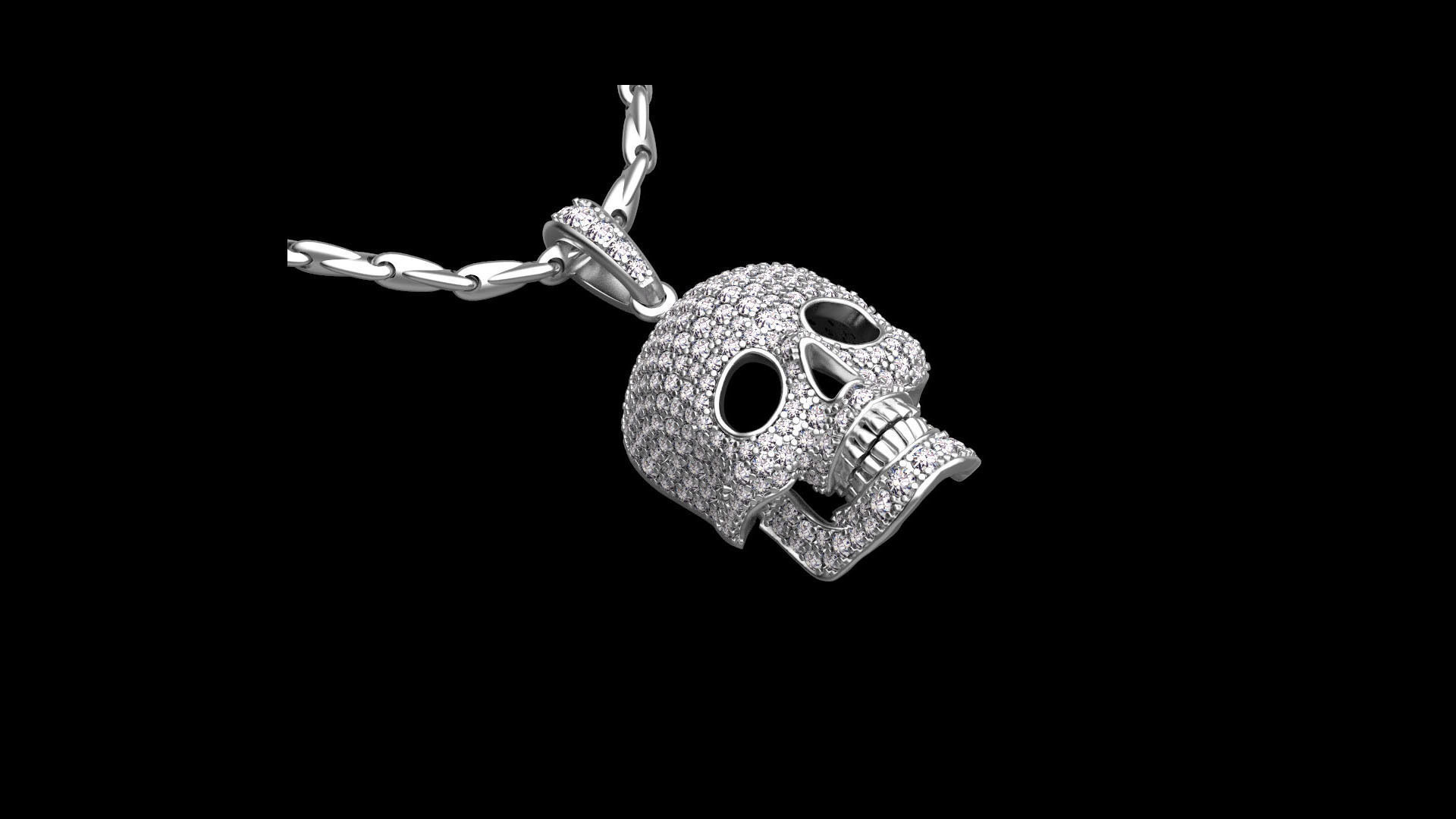 pendant scull 3D print model_14