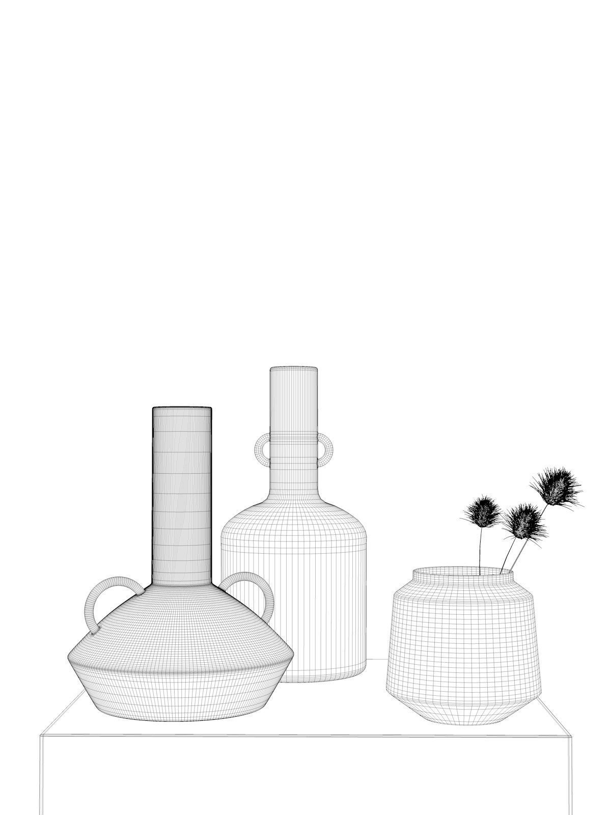 Vase Set 89 3D model_3
