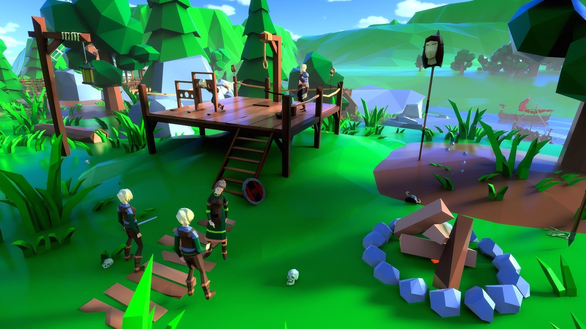 Vikings Low-poly 3D model_3