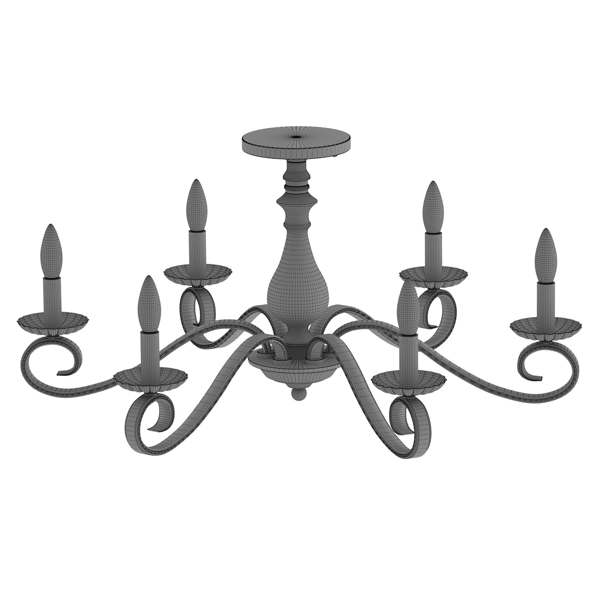 Golden Lighting Larrick 6 Light 3D model_1