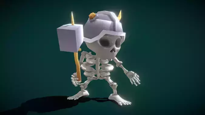 Skeleton Soldier Low-poly 3D model