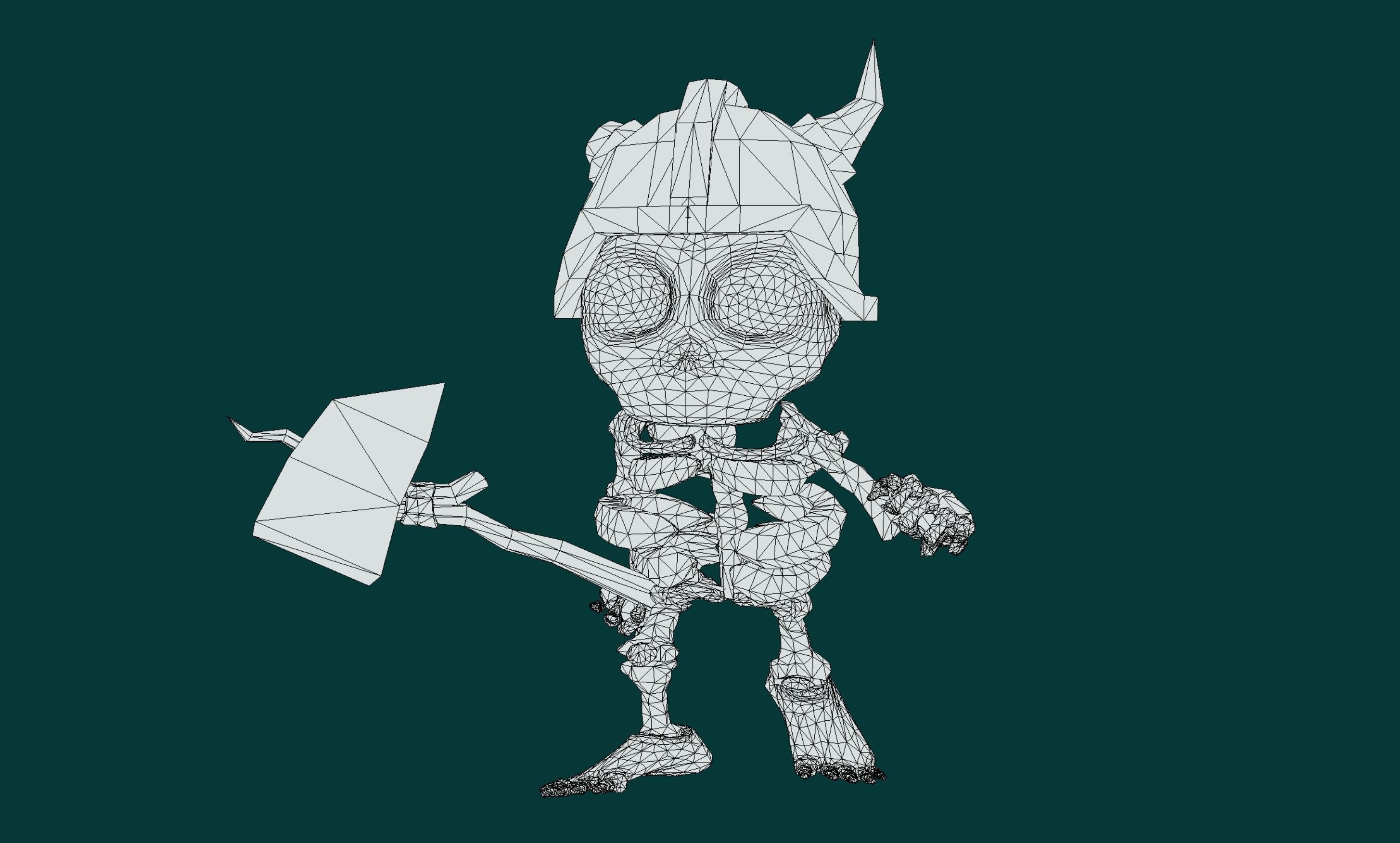 Skeleton Soldier Low-poly 3D model_7