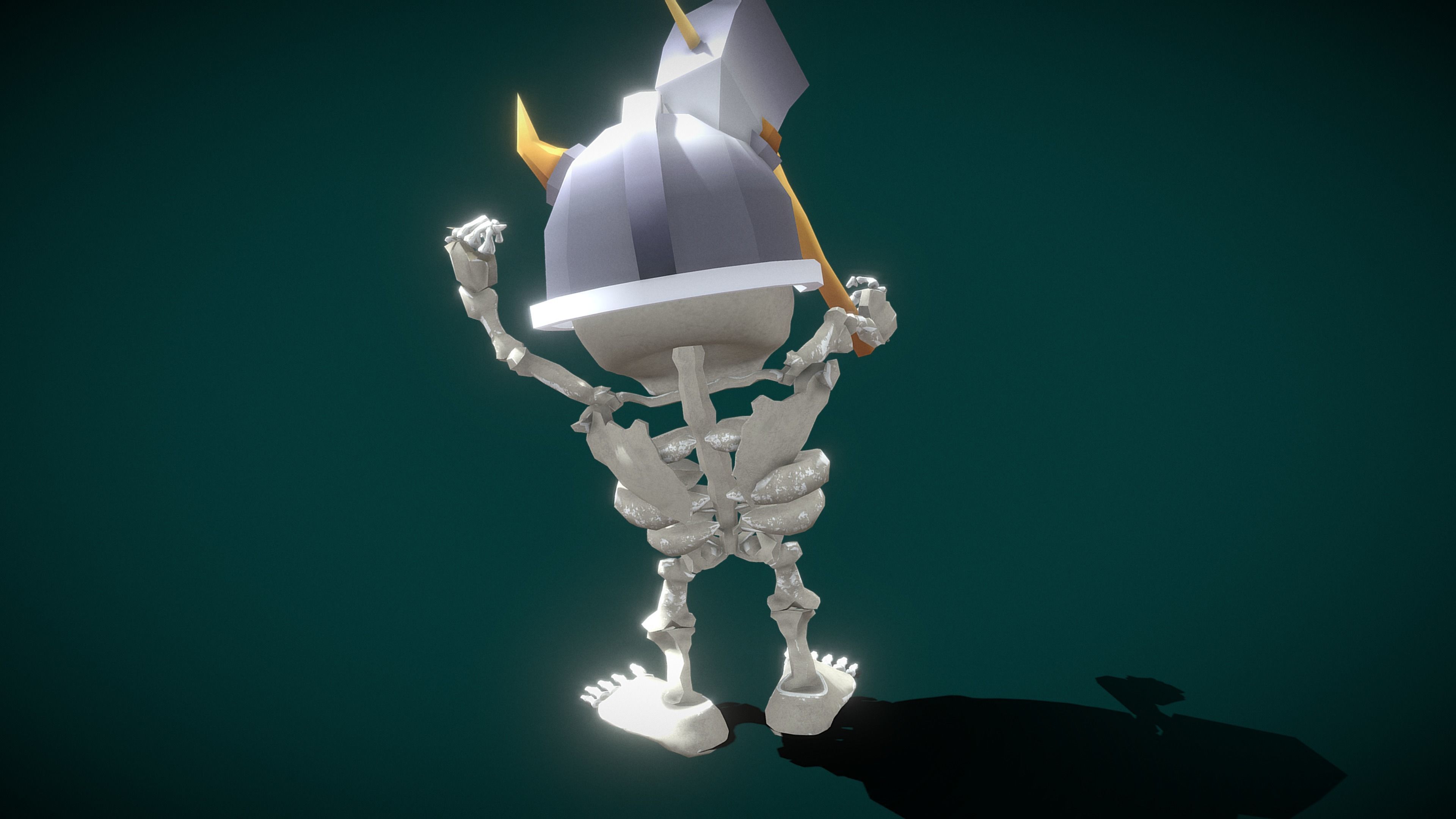 Skeleton Soldier Low-poly 3D model_2
