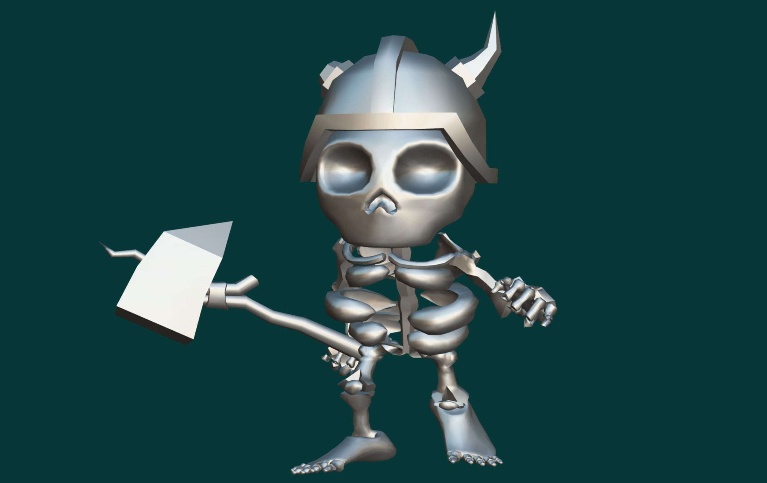 Skeleton Soldier Low-poly 3D model_8