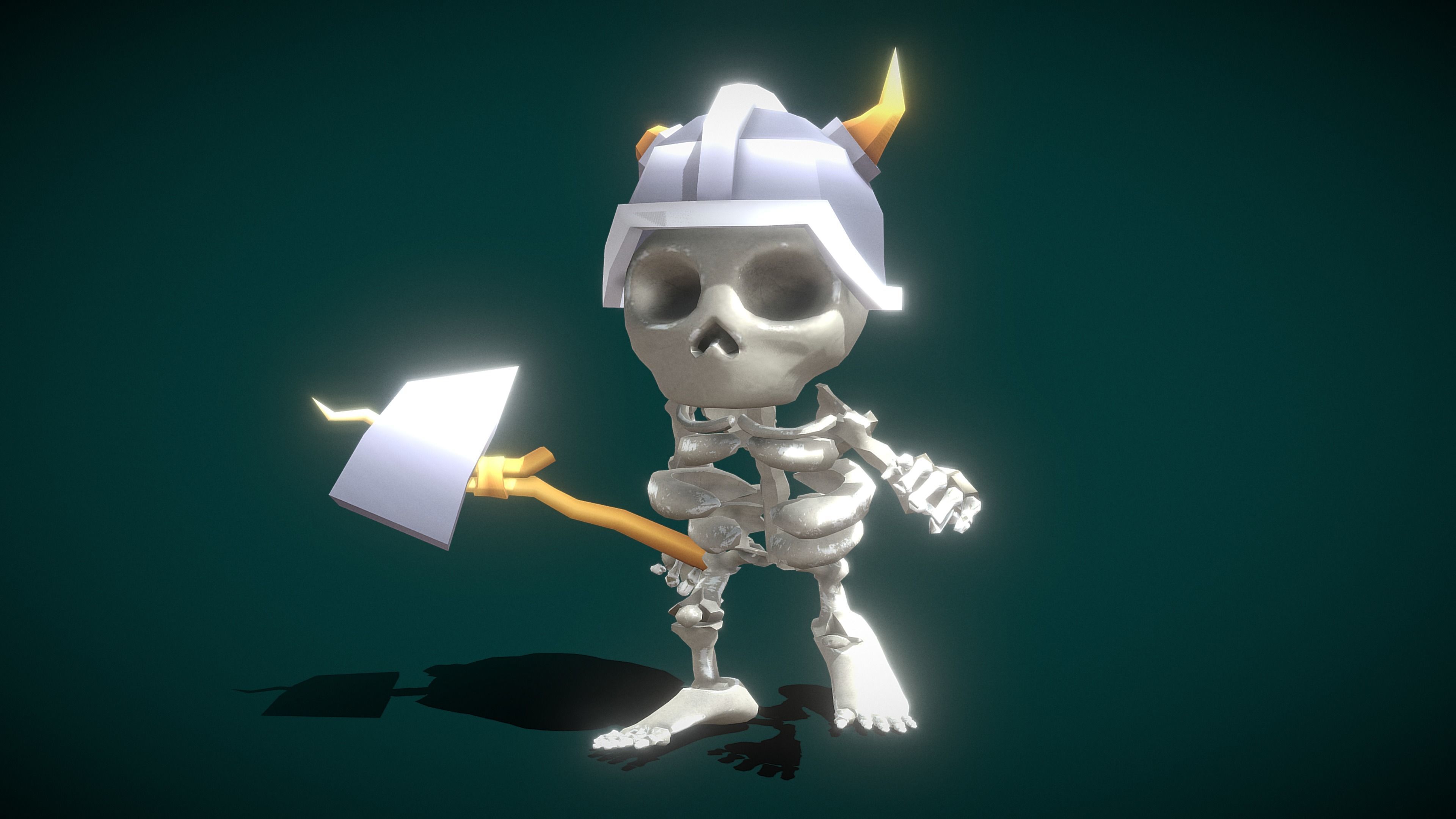 Skeleton Soldier Low-poly 3D model_6