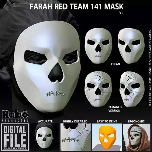 Farah Red Team 141 Mask - Call of Duty - MW2 - Warfare 3D print model
