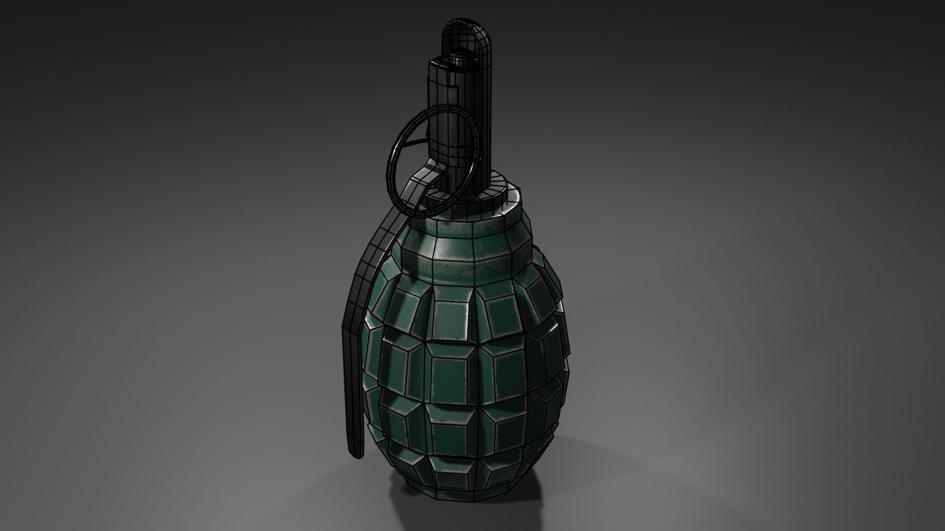 F-1 Grenade Low-poly 3D model_2