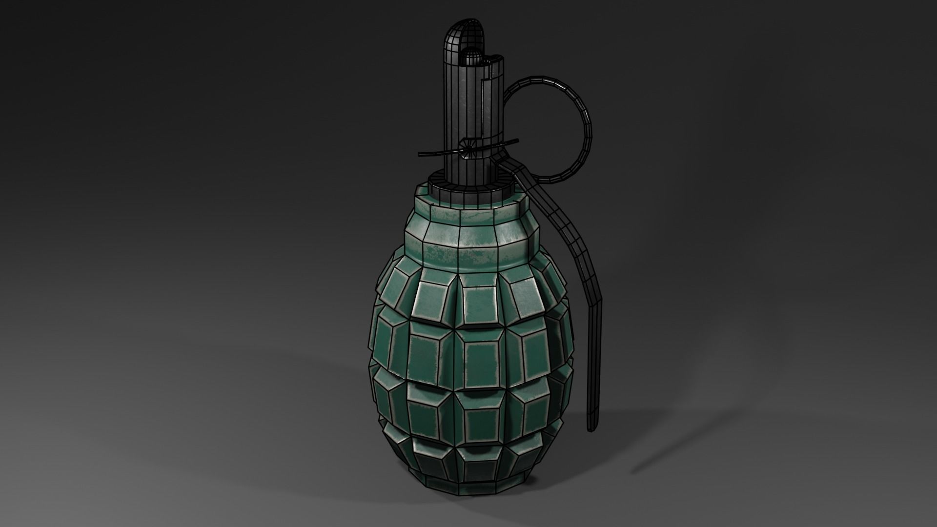 F-1 Grenade Low-poly 3D model_1
