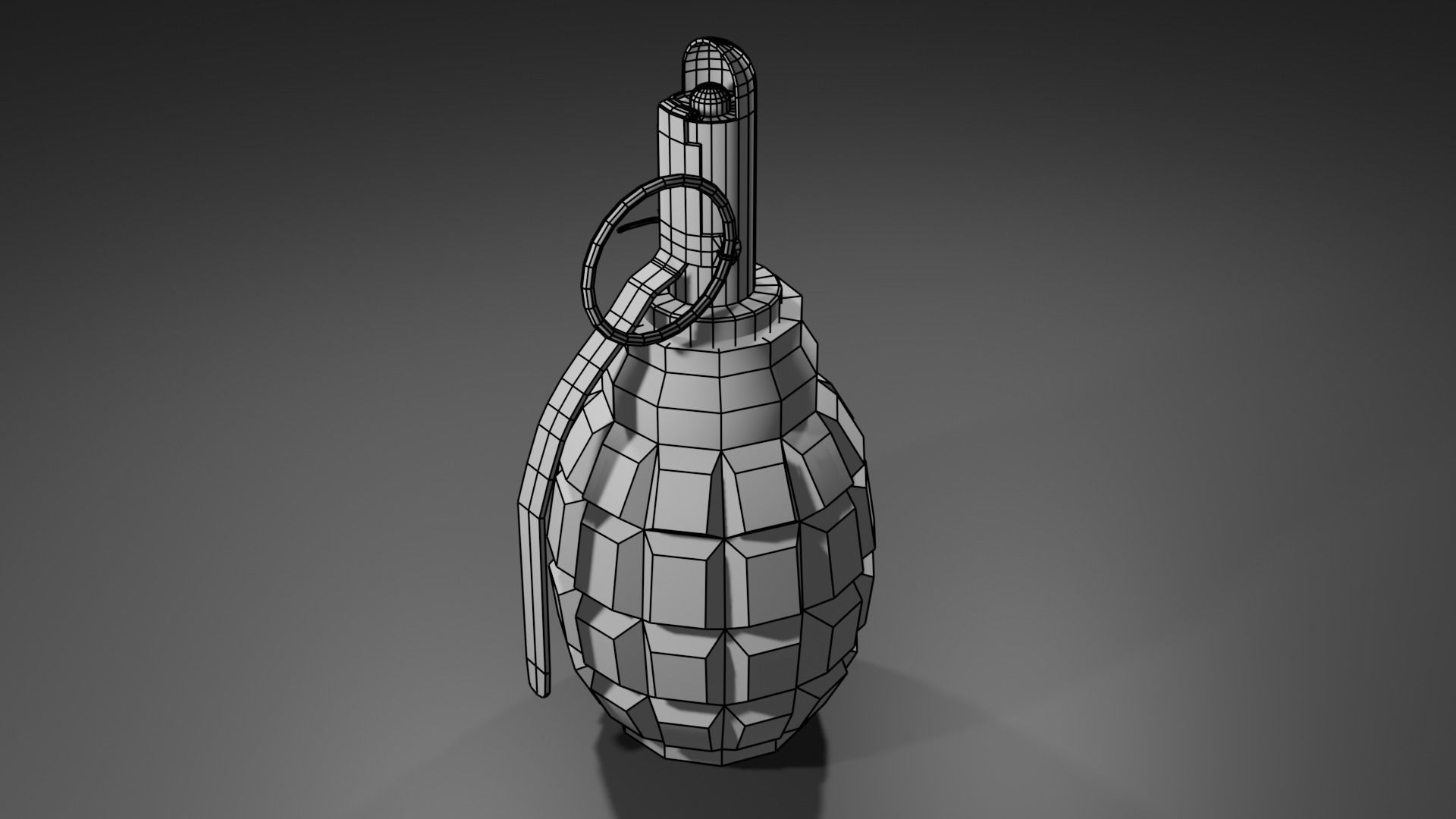 F-1 Grenade Low-poly 3D model_3