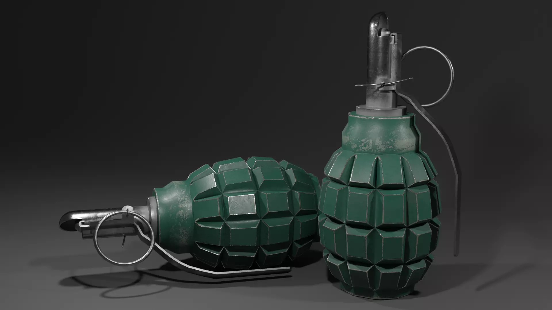 F-1 Grenade Low-poly 3D model_0