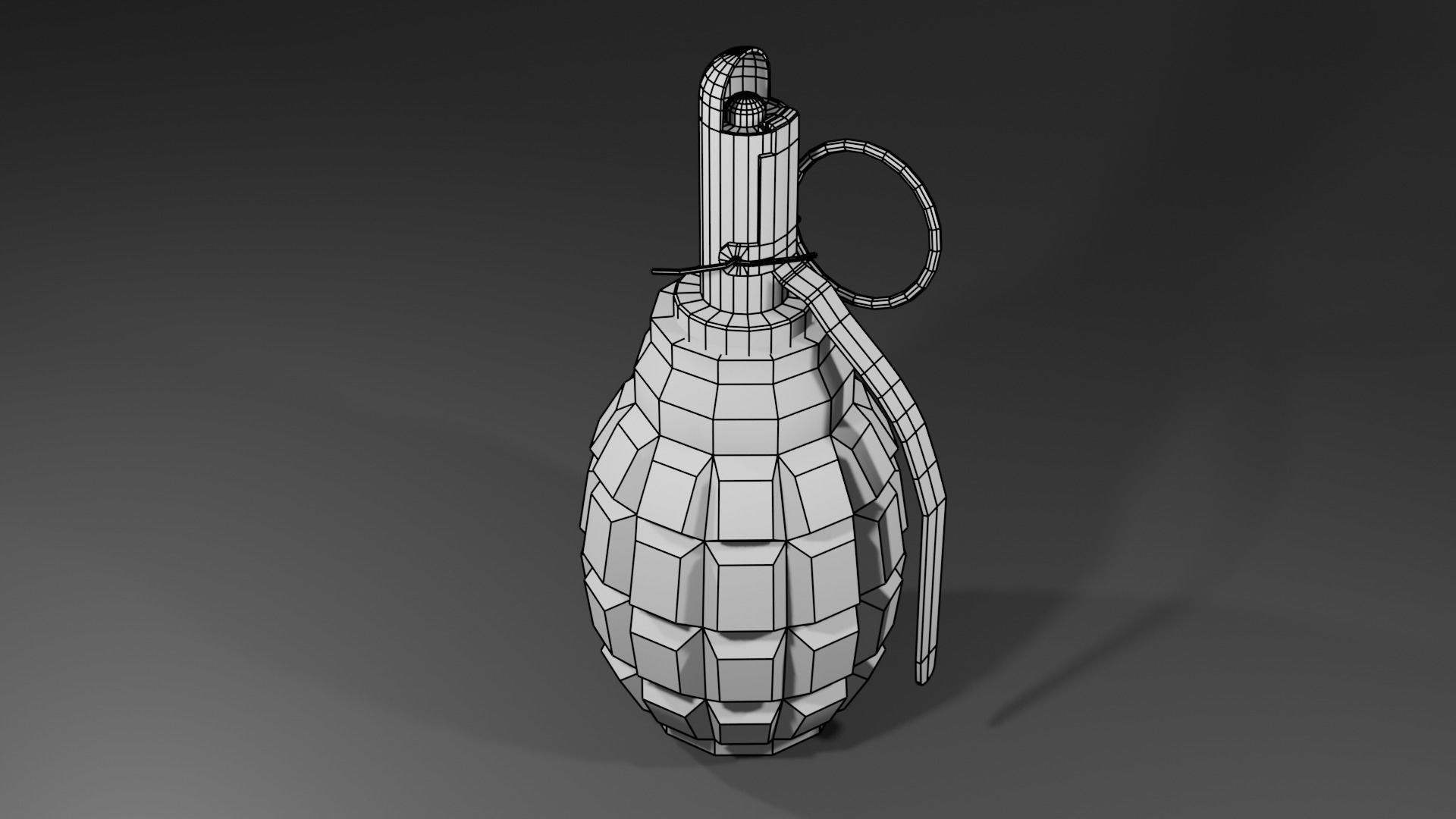 F-1 Grenade Low-poly 3D model_4