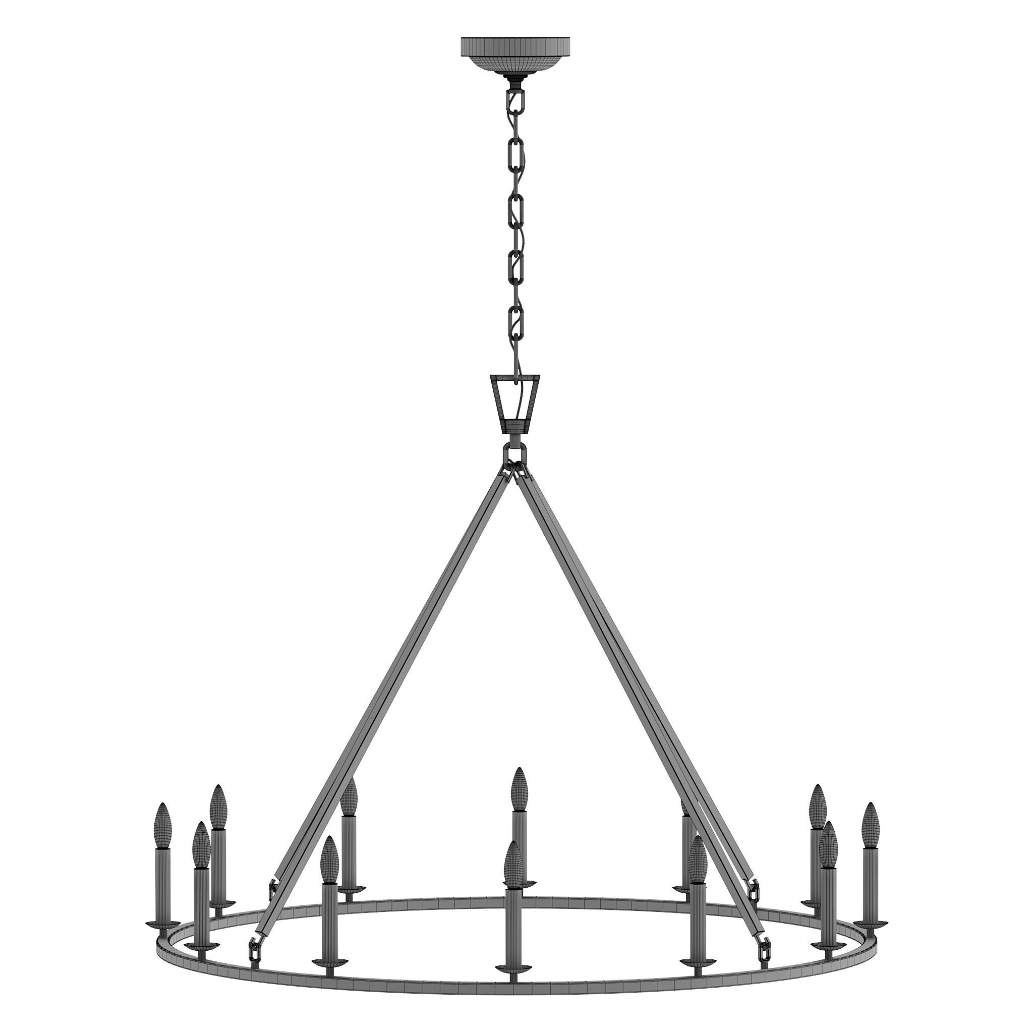 Vsual Comfort 12 lights Chandelier 3D model_1