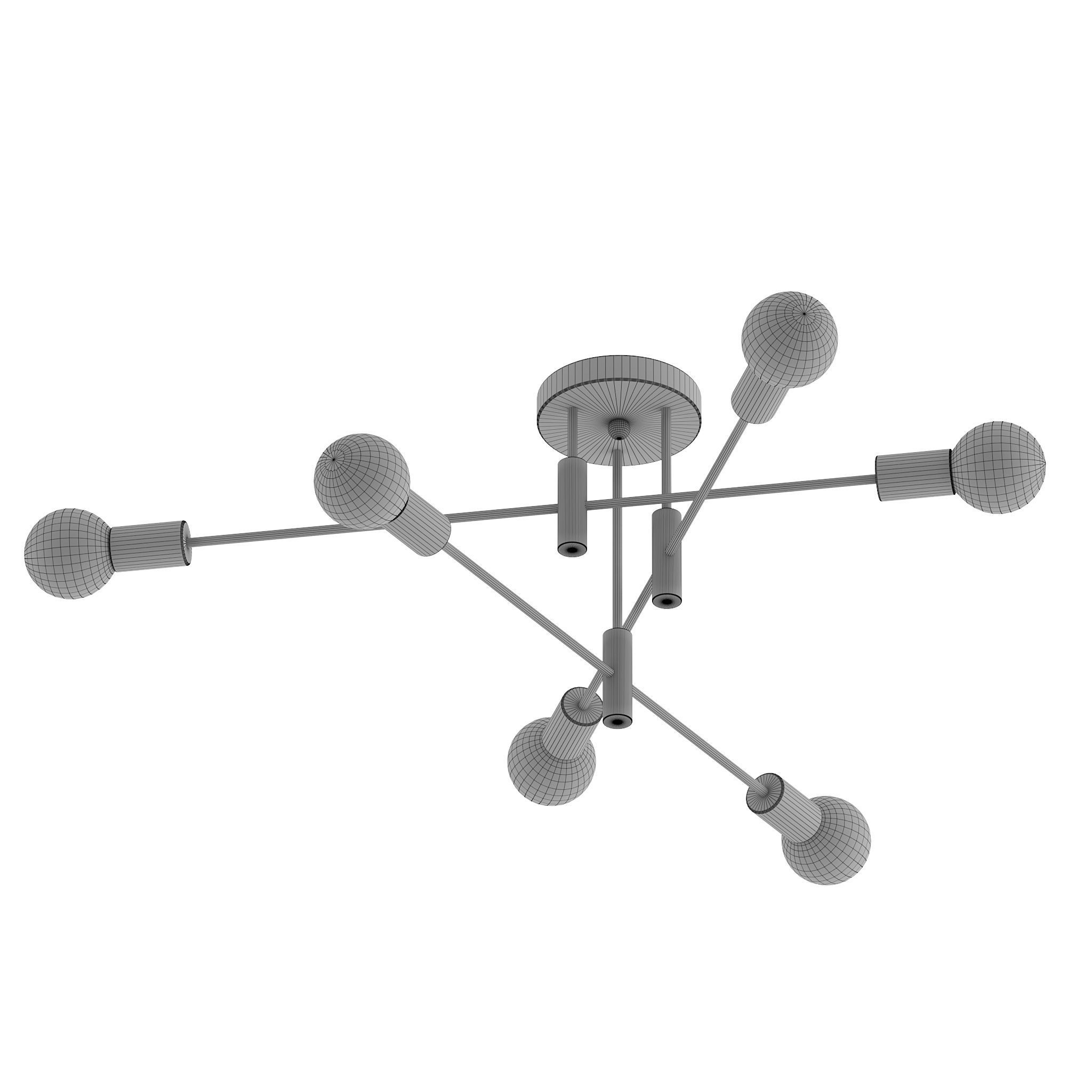 6 Light Sputnik Sphere Chandelier by George Oliver 3D model_1