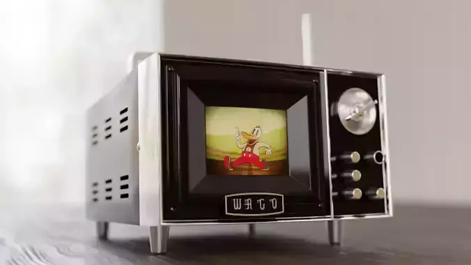 WAGO Vintage TV Lighter without the Lighter - Vintage - Retro TV Free 3D model