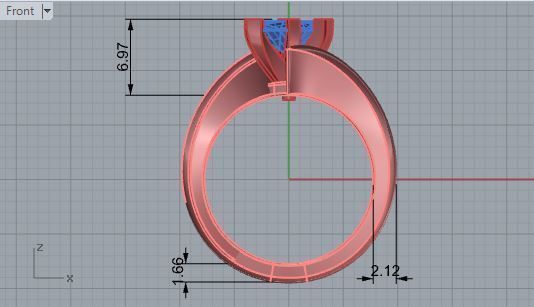 Knot pave diamond ring 3095 3D print model 3D print model_5