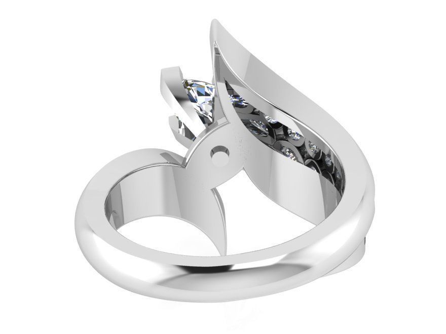 Knot pave diamond ring 3095 3D print model 3D print model_3