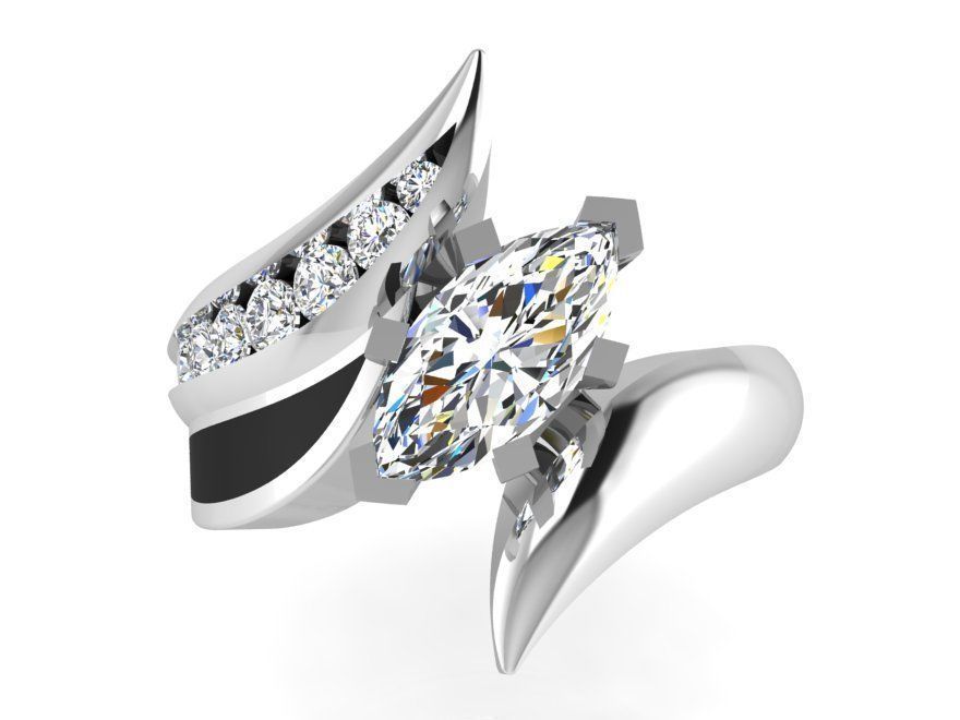 Knot pave diamond ring 3095 3D print model 3D print model_2