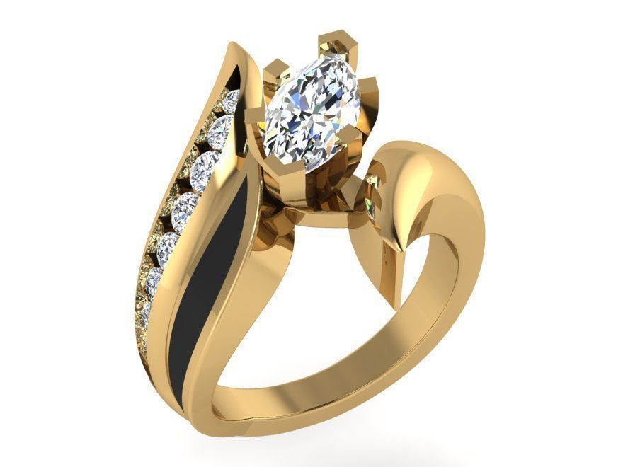 Knot pave diamond ring 3095 3D print model 3D print model_1