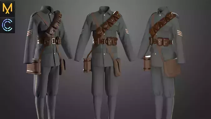 Military Outfit Male OBJ mtl FBX ZPRJ