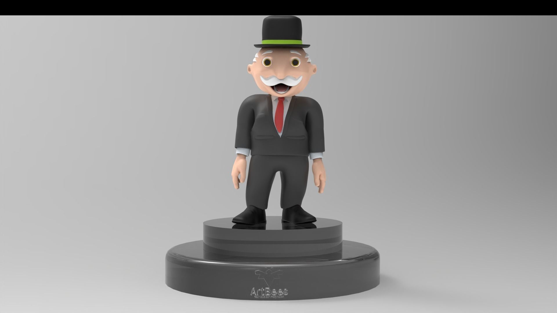 Mr Monopoly character Low-poly 3D model_1