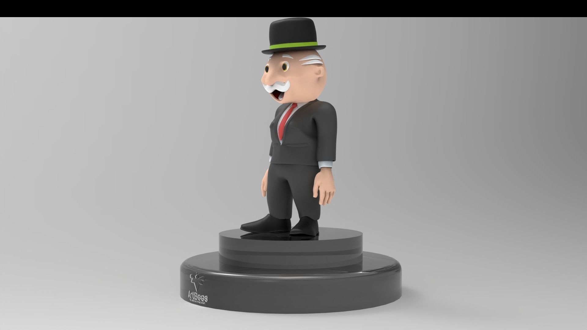 Mr Monopoly character Low-poly 3D model_3