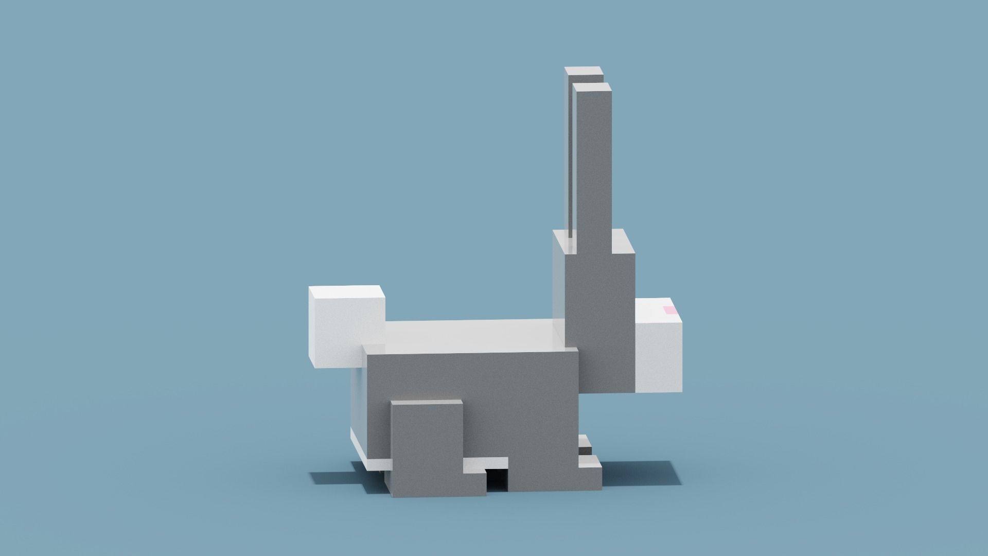 Voxel Rabbit Low-poly 3D model_10